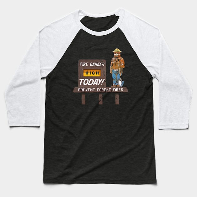 SMOKEY THE BEAR Baseball T-Shirt by Cult Classics